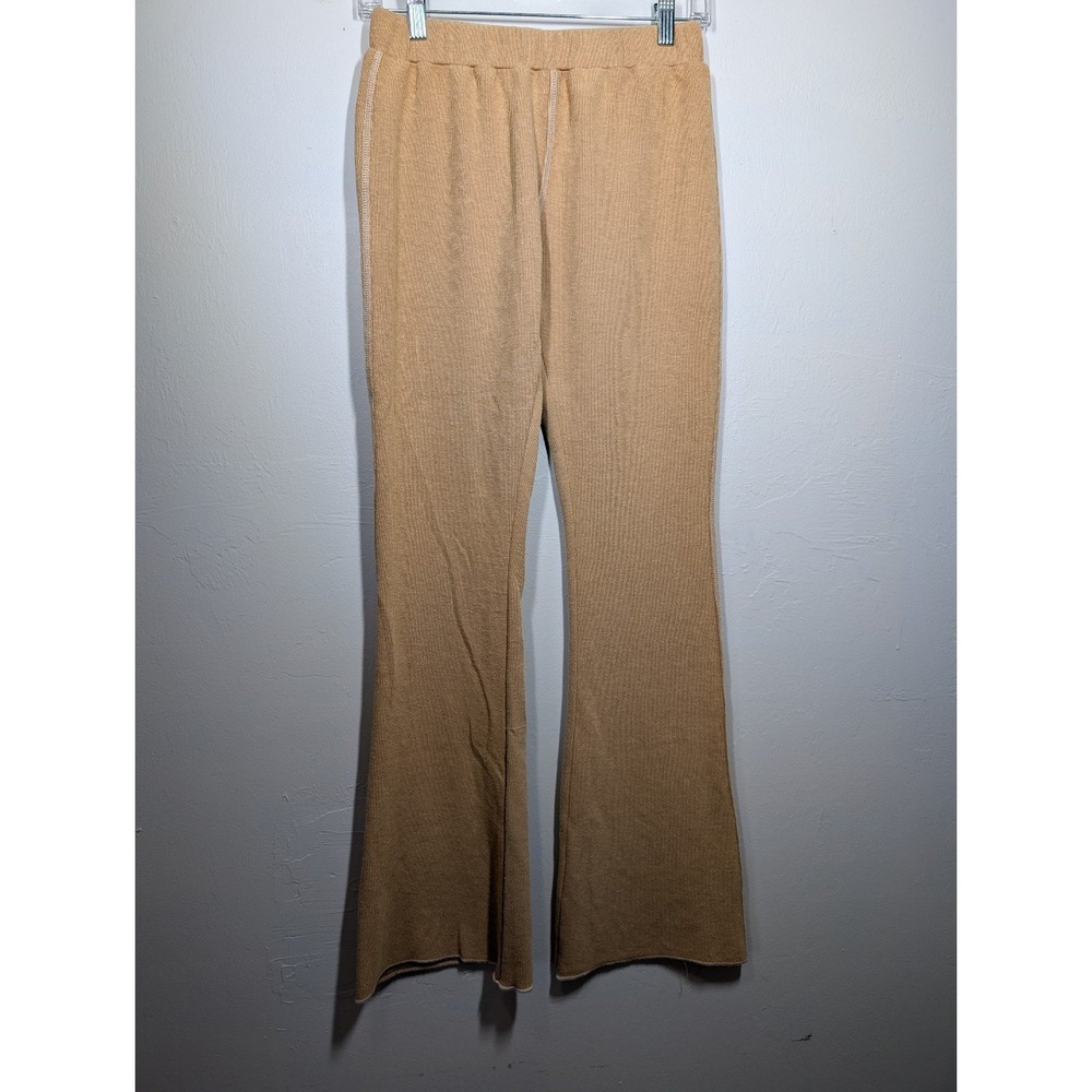 POL Camel ribbed flare small pants